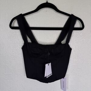 Rumored Antoinette Top Women XS Bustier Blouse Boho Cottage Coquette Retro NEW